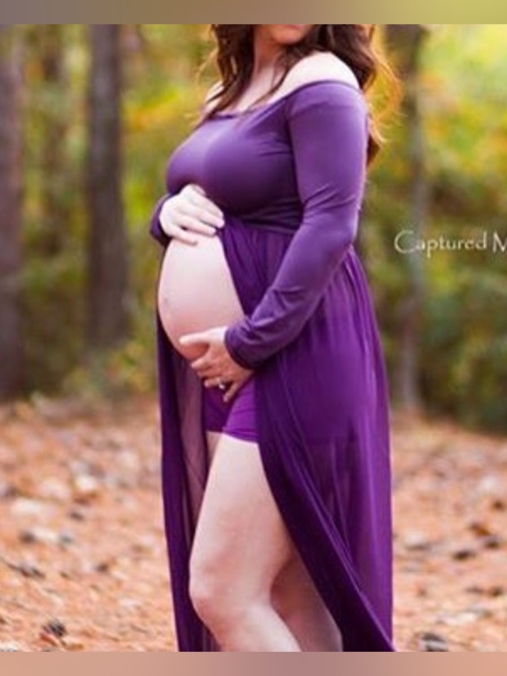 Purple maternity dress